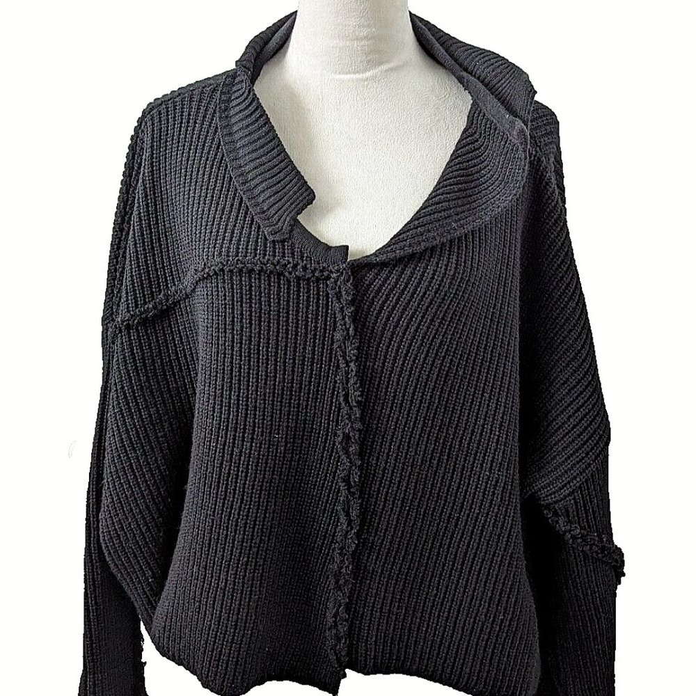 Ivan Grundahl Wool Black Knit Oversized Pullover Sweater